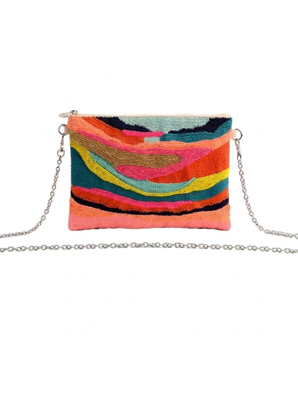 Beaded Crossbody Bag America & Beyond Daphne Embellished Clutch Multicolor Boho